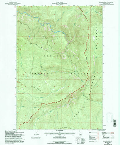United States Geological Survey Savage Ridge, ID (1994, 24000-Scale) digital map