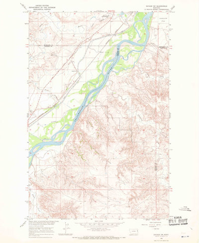 United States Geological Survey Savage SW, MT (1966, 24000-Scale) digital map