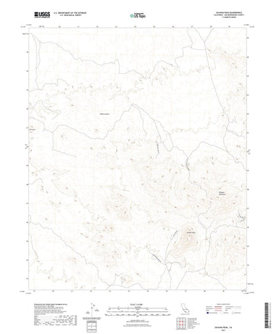 United States Geological Survey Savahia Peak, CA (2021, 24000-Scale) digital map