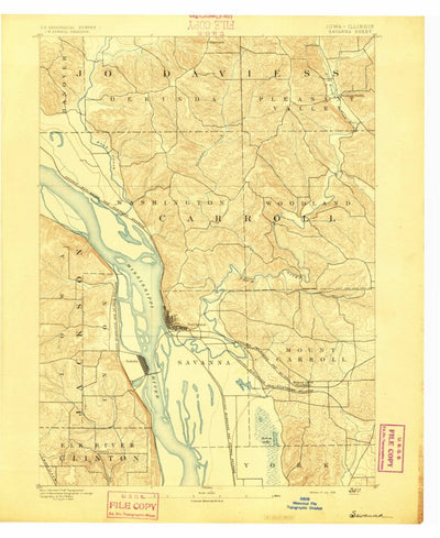 United States Geological Survey Savanna, IL-IA (1892, 62500-Scale) digital map