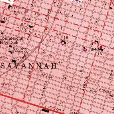 United States Geological Survey Savannah, GA-SC (1955, 24000-Scale) digital map