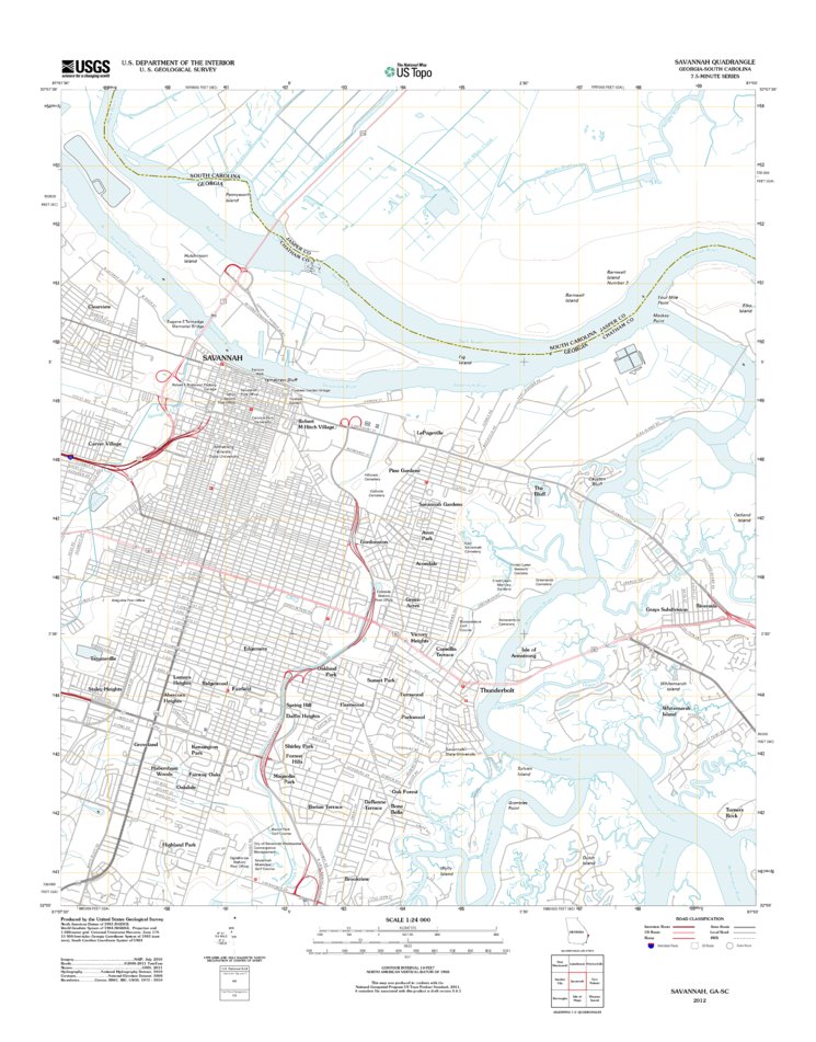 Savannah GA Topo Bundle map by United States Geological Survey Avenza