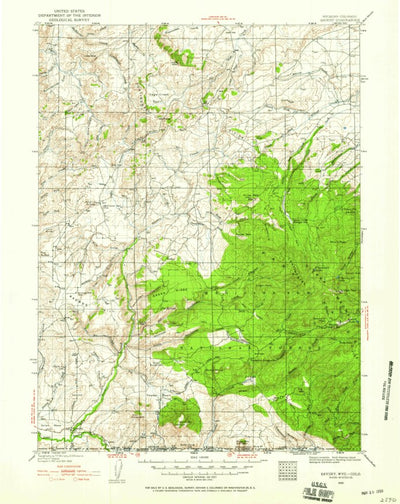 United States Geological Survey Savery, WY-CO (1932, 125000-Scale) digital map