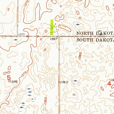 United States Geological Survey Savo NE, SD-ND (1956, 24000-Scale) digital map