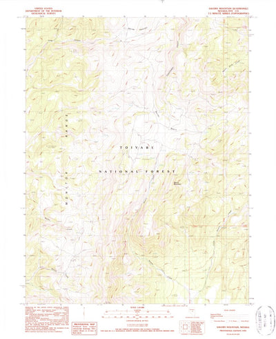 United States Geological Survey Savory Mountain, NV (1990, 24000-Scale) digital map