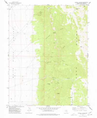 United States Geological Survey Sawmill Canyon, NV (1977, 24000-Scale) digital map