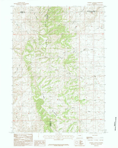 United States Geological Survey Sawmill Canyon, WY (1984, 24000-Scale) digital map