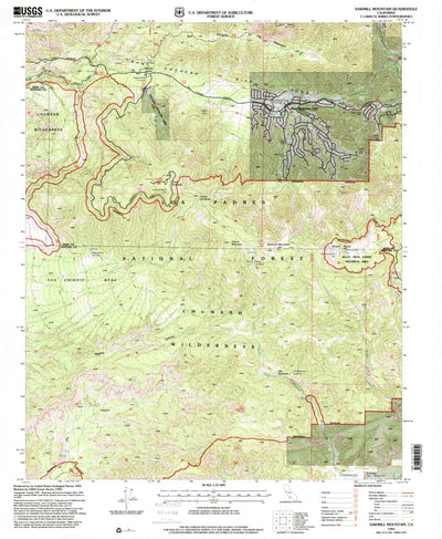 United States Geological Survey Sawmill Mountain, CA (1995, 24000-Scale) digital map