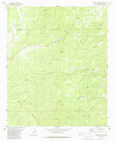United States Geological Survey Sawmill Peak, NM (1981, 24000-Scale) digital map