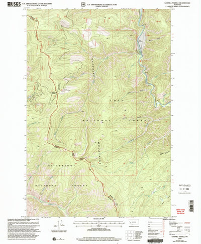 United States Geological Survey Sawmill Saddle, MT (1999, 24000-Scale) digital map