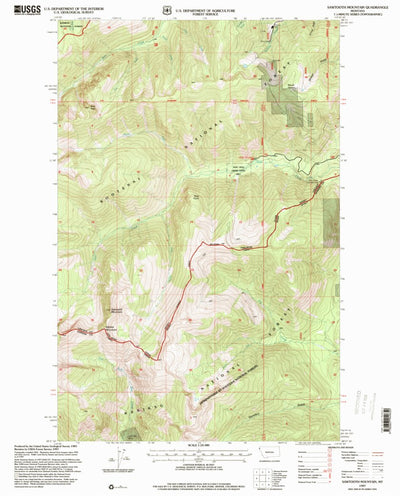 United States Geological Survey Sawtooth Mountain, MT (1997, 24000-Scale) digital map