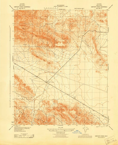 United States Geological Survey Sawtooth Ridge, CA (1943, 31680-Scale) digital map