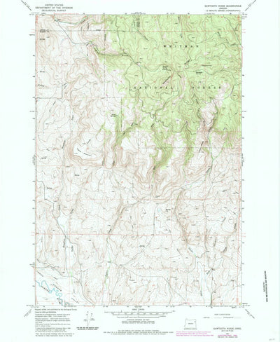 United States Geological Survey Sawtooth Ridge, OR (1967, 24000-Scale) digital map