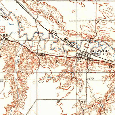 United States Geological Survey Sawyer, ND (1929, 62500-Scale) digital map