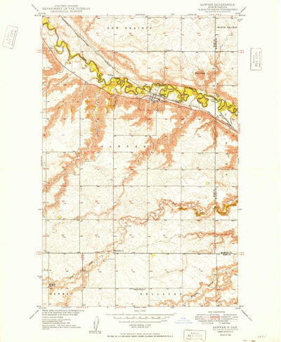 United States Geological Survey Sawyer, ND (1949, 24000-Scale) digital map