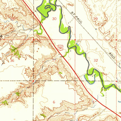 United States Geological Survey Sawyer, ND (1949, 62500-Scale) digital map
