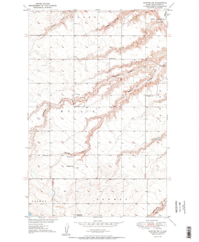 United States Geological Survey Sawyer SW, ND (1950, 24000-Scale) digital map