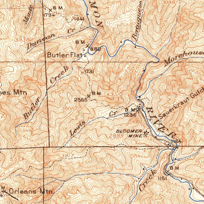 United States Geological Survey Sawyers Bar, CA (1923, 125000-Scale) digital map