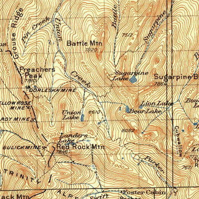 United States Geological Survey Sawyers Bar, CA (1934, 125000-Scale) digital map