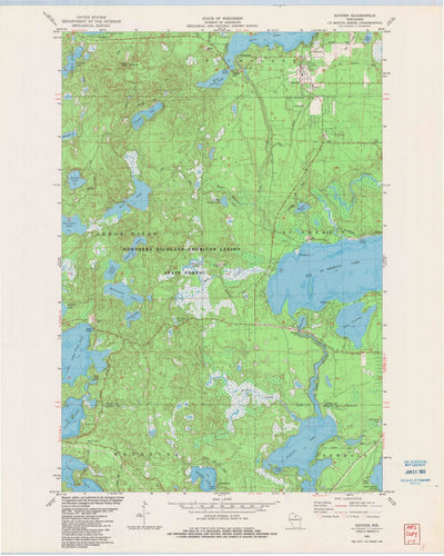 United States Geological Survey Sayner, WI (1982, 24000-Scale) digital map