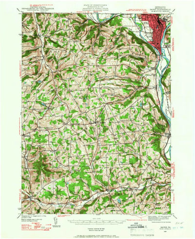 United States Geological Survey Sayre, PA-NY (1939, 62500-Scale) digital map