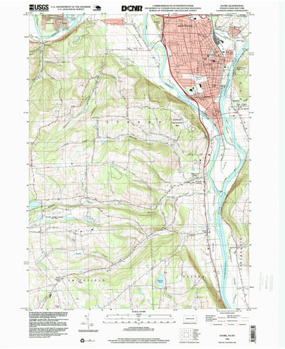 United States Geological Survey Sayre, PA-NY (1995, 24000-Scale) digital map