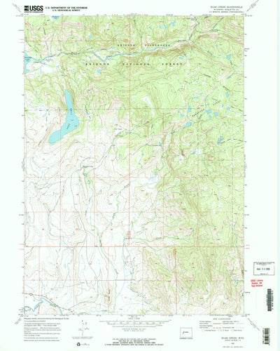 United States Geological Survey Scab Creek, WY (V3, 1968) digital map