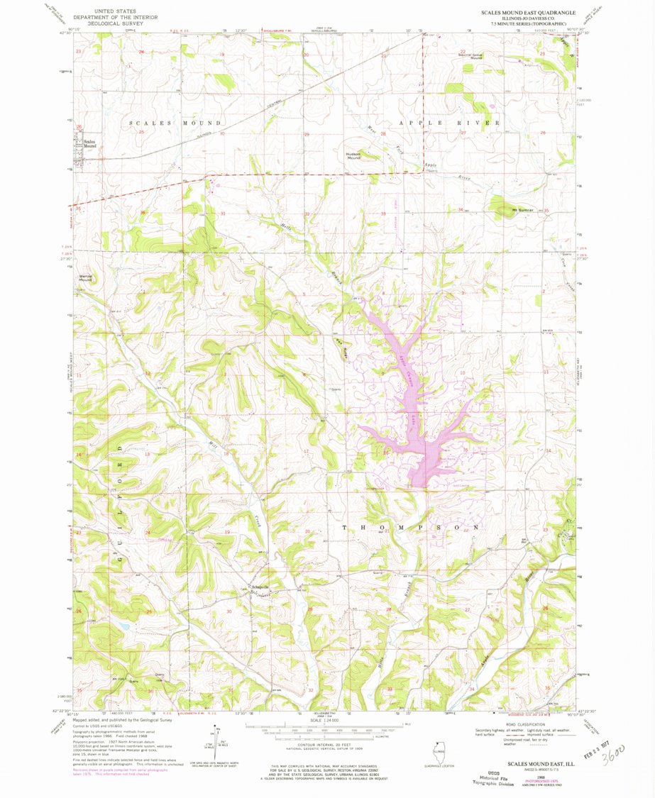 Scales Mound East IL 1968 24000 Scale - United States Geological Survey Scales Mound East Il 1968 24000 Scale Digital Map 37057199112348 