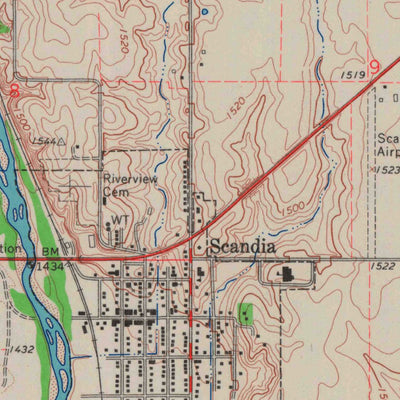 United States Geological Survey Scandia, KS (1966, 24000-Scale) digital map