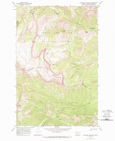 United States Geological Survey Scapegoat Mountain, MT (1970, 24000-Scale) digital map