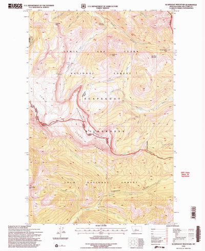 United States Geological Survey Scapegoat Mountain, MT (1995, 24000-Scale) digital map