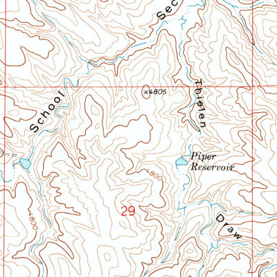 United States Geological Survey Scaper Reservoir, WY (1971, 24000-Scale) digital map