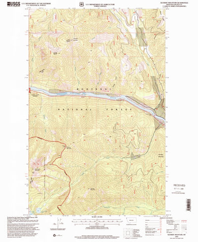 United States Geological Survey Scenery Mountain, MT (1997, 24000-Scale) digital map