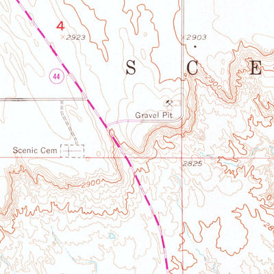 United States Geological Survey Scenic, SD (1954, 24000-Scale) digital map