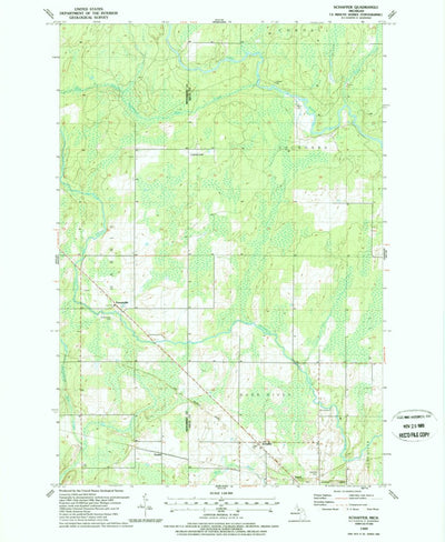 United States Geological Survey Schaffer, MI (1989, 24000-Scale) digital map