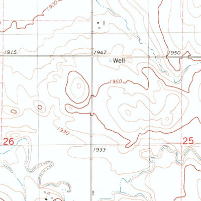 United States Geological Survey Schell Buttes, ND (1979, 24000-Scale) digital map