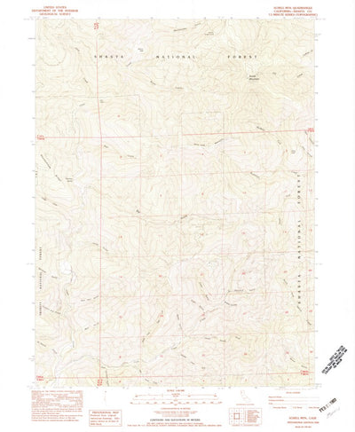 United States Geological Survey Schell Mountain, CA (1982, 24000-Scale) digital map