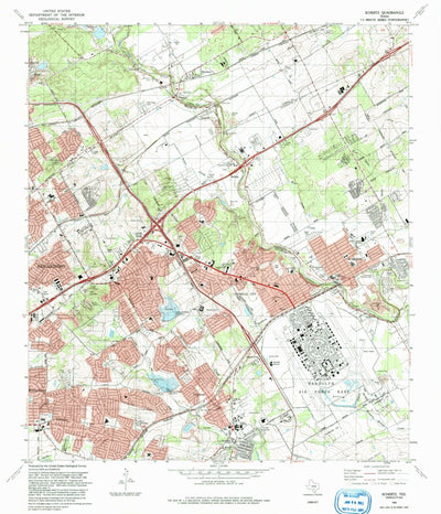 United States Geological Survey Schertz, TX (1992, 24000-Scale) digital map