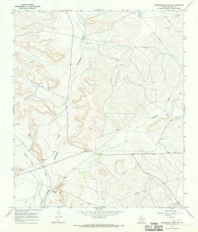 United States Geological Survey Schneeman Draw NW, TX (1967, 24000-Scale) digital map