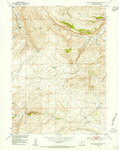 United States Geological Survey Schoettlin Mountain, WY (1953, 24000-Scale) digital map