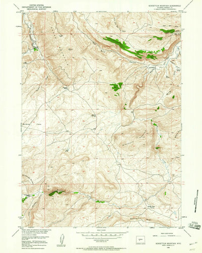 United States Geological Survey Schoettlin Mountain, WY (1958, 24000-Scale) digital map