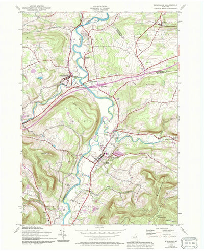 United States Geological Survey Schoharie, NY (1943, 24000-Scale) digital map