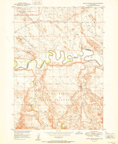 United States Geological Survey School Section Butte, SD (1951, 24000-Scale) digital map