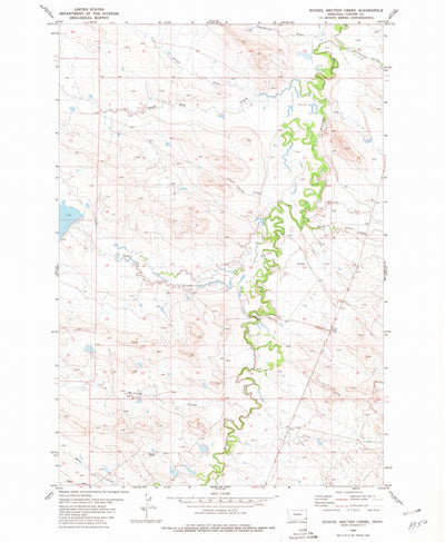 United States Geological Survey School Section Creek, MT (1980, 24000-Scale) digital map