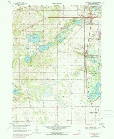 United States Geological Survey Schoolcraft NW, MI (1967, 24000-Scale) digital map