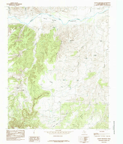 United States Geological Survey Schott Mountain, TX (1985, 24000-Scale) digital map
