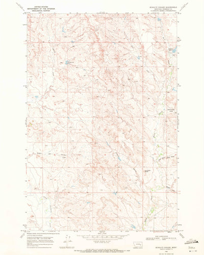 United States Geological Survey Schultz Coulee, MT (1968, 24000-Scale) digital map