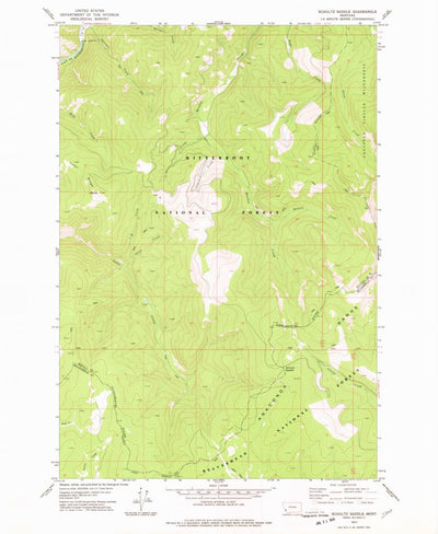 United States Geological Survey Schultz Saddle, MT (1977, 24000-Scale) digital map