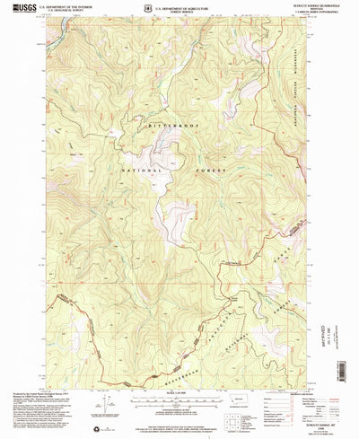 United States Geological Survey Schultz Saddle, MT (1998, 24000-Scale) digital map