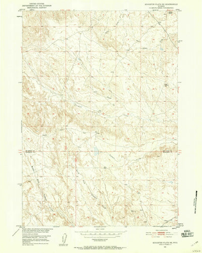United States Geological Survey Schuster Flats NE, WY (1951, 24000-Scale) digital map
